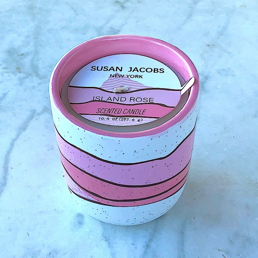 SUSAN JACOBS NEW YORK CANDLE ISLAND ROSE NEW 1 WICK 10.5 oz